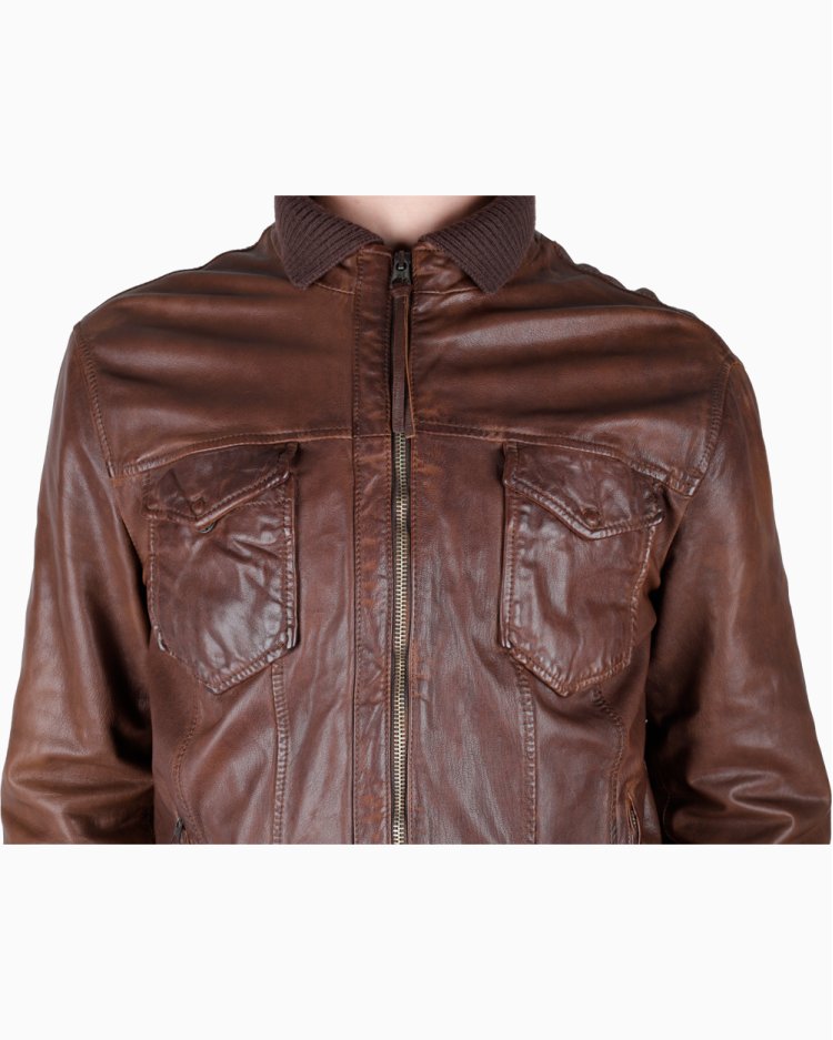 ARMANI JEANS ブラウン A-2 00s レザージャケット Jaqueta Armani Jeans Original Couro Marrom Masculina